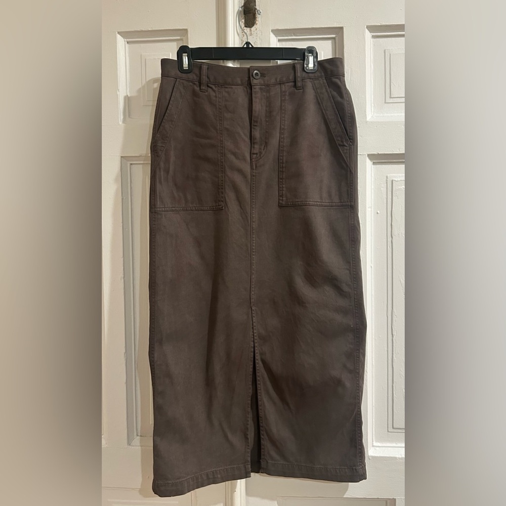Utility Cargo Y2K-Style Patch Pocket Midi Skirt, Size 27/Medium, Madewell